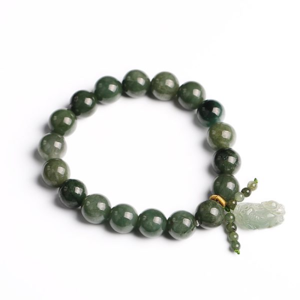 Green Jade Bracelet with Pixiu – Invite Wealth & Calming Energies - Image 3