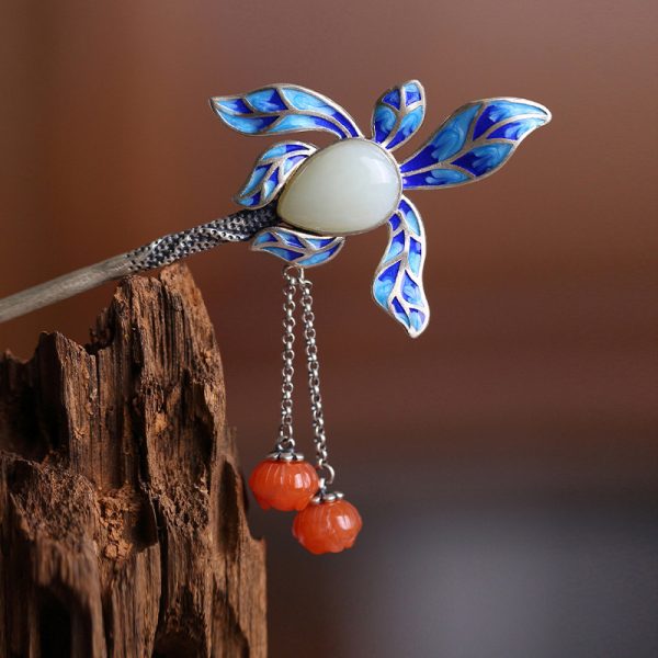 Hetian Jade Leaf Prosperity Charm Hairpin