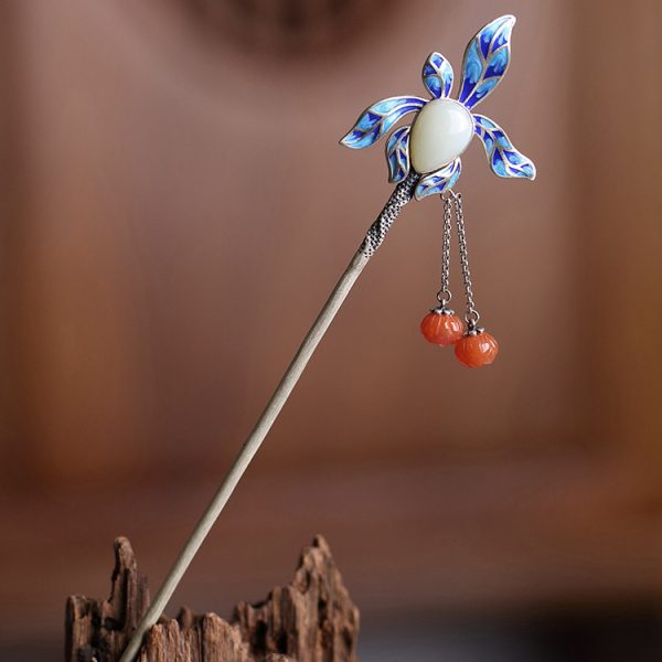 Hetian Jade Leaf Prosperity Charm Hairpin