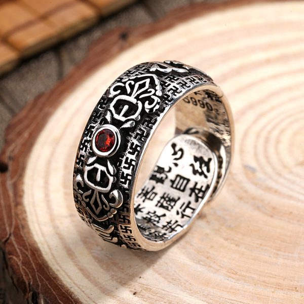 Natural Garnet Pixiu Ring - Feng Shui Wealth Ring - Image 2