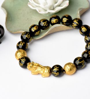 Feng Shui Bracelet – Pixiu Black Obsidian Bracelet for Wealth