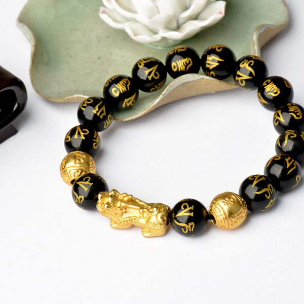Feng Shui Bracelet – Pixiu Black Obsidian Bracelet for Wealth