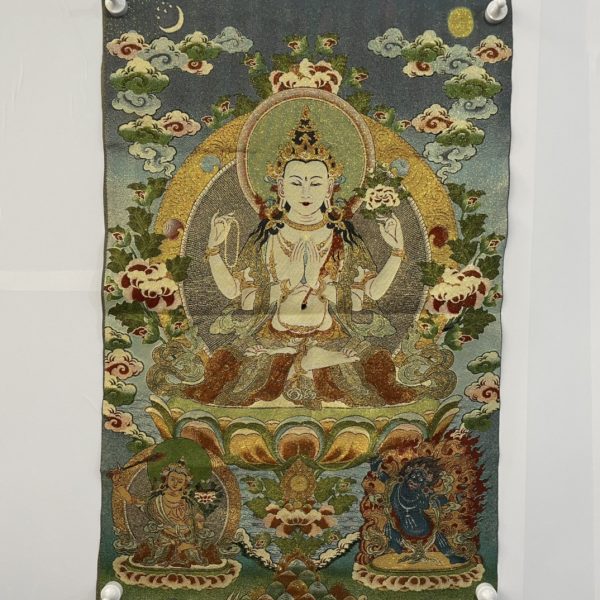 Feng Shui Bliss Tibetan Silk Embroidery White Tara Thangka Tapestry Wall Hanging Wall Art Meditation for Home Decor - Image 5