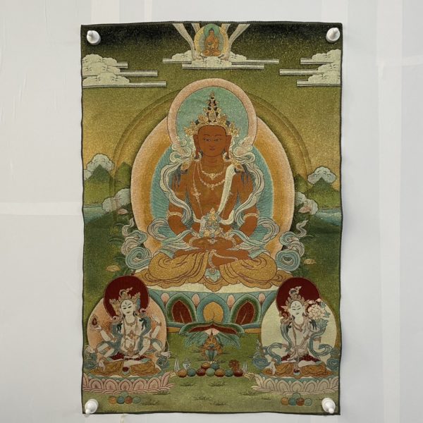 Feng Shui Bliss Tibetan Silk Embroidery White Tara Thangka Tapestry Wall Hanging Wall Art Meditation for Home Decor - Image 3