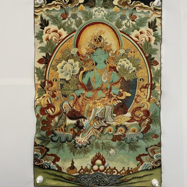 Feng Shui Bliss Tibetan Silk Embroidery White Tara Thangka Tapestry Wall Hanging Wall Art Meditation for Home Decor - Image 2