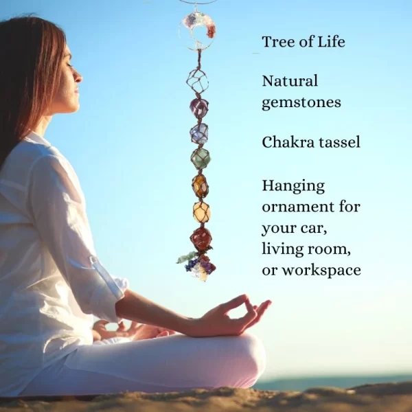 7 Chakra Hanging Tassel Necklace