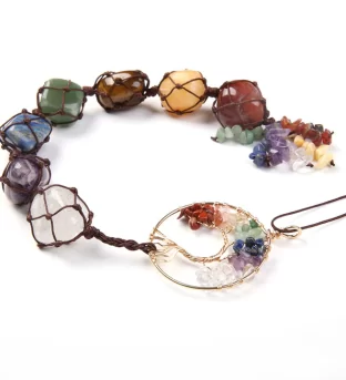 7 Chakra Hanging Tassel Necklace