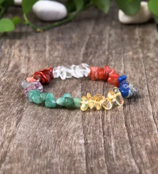 7 Chakra Raw Crystal Bracelet