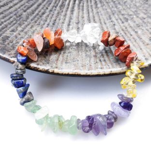 7 Chakra Raw Crystal Bracelet