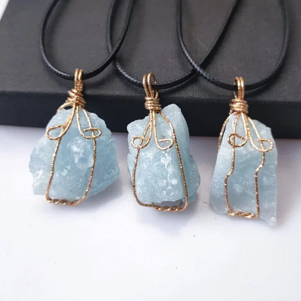 Aquamarine Stone Pendant Necklace