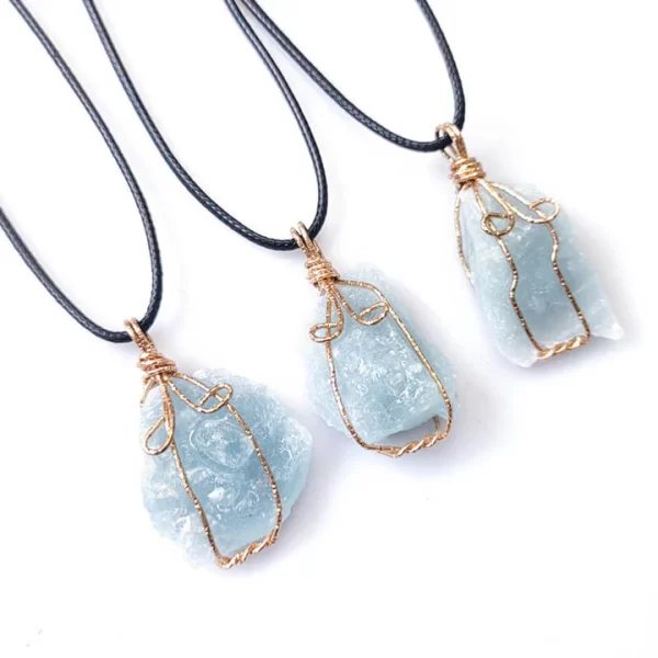 Aquamarine Stone Pendant Necklace