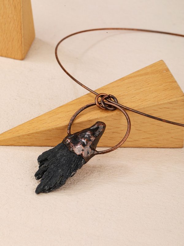 Black Tourmaline Copper Pendants
