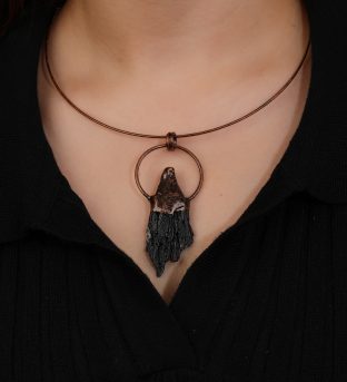 Black Tourmaline Copper Pendants
