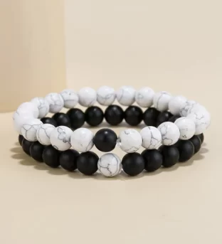 Black and White Energy Bracelet Set