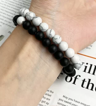 Black and White Energy Bracelet Set