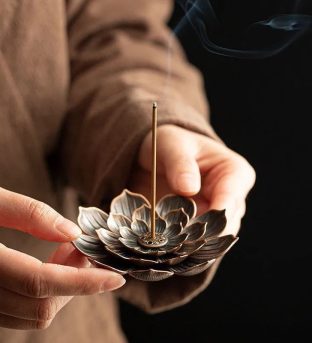 Bronze Lotus Incense Burner