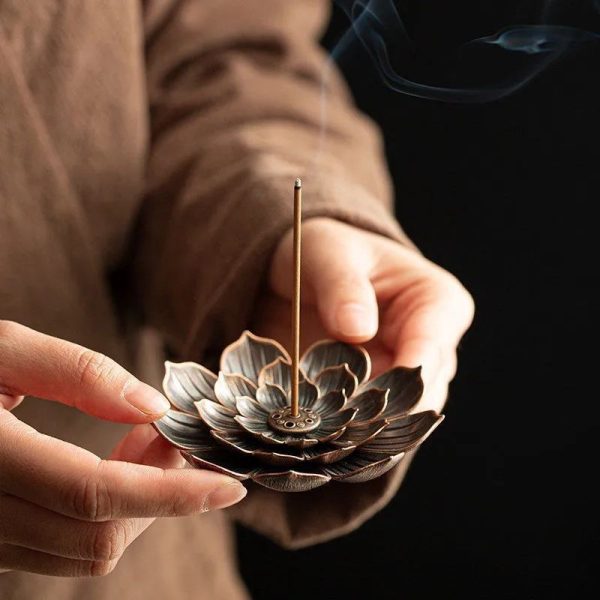Bronze Lotus Incense Burner