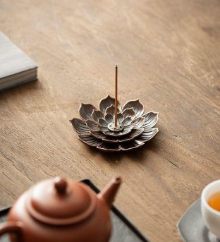 Bronze Lotus Incense Burner