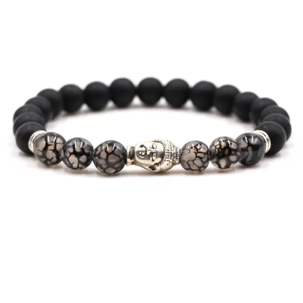 Buddha Head Agate Bead Bracelet