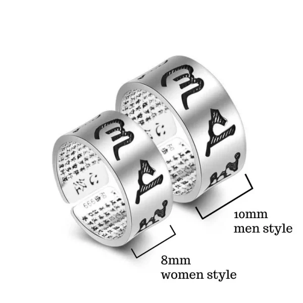 Buddhist Mantra & Heart Sutra Ring