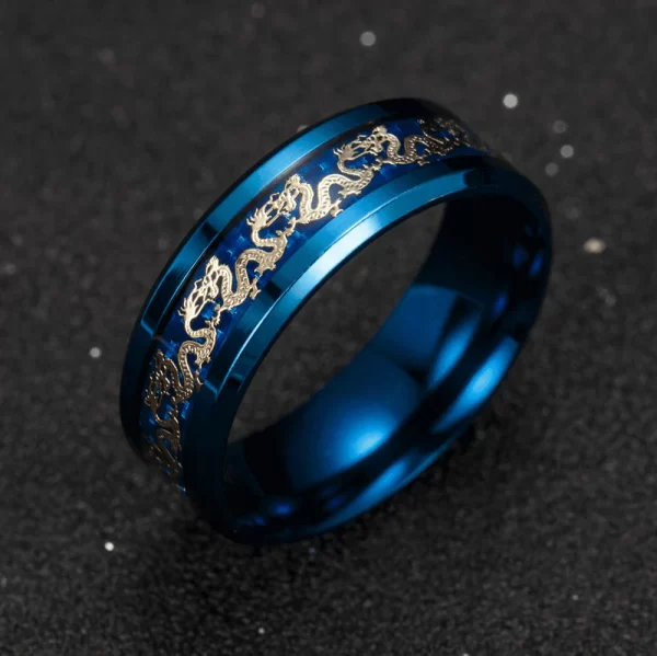 Chinese Dragon Inlay Ring