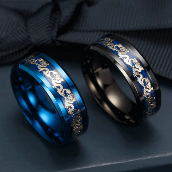 Chinese Dragon Inlay Ring