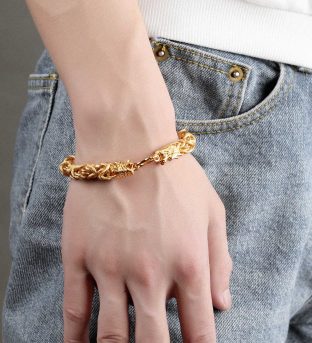 Double-Headed Golden Dragon Bracelet