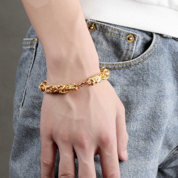 Double-Headed Golden Dragon Bracelet