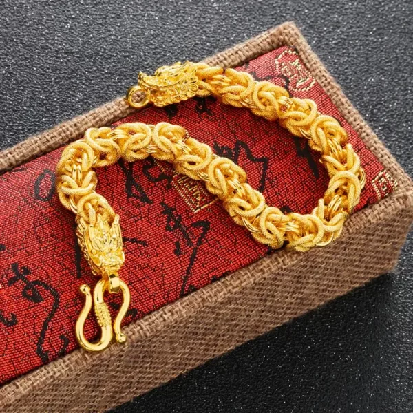 Double-Headed Golden Dragon Bracelet