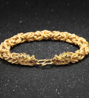 Double-Headed Golden Dragon Bracelet