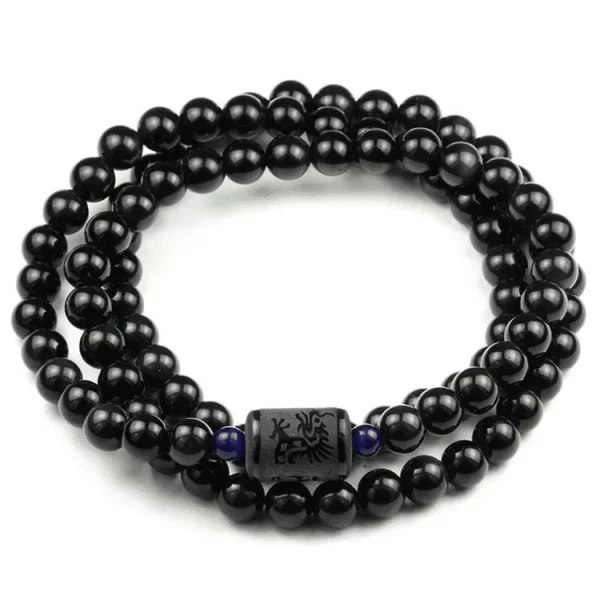 Dragon and Phoenix Obsidian Bracelet Wrap