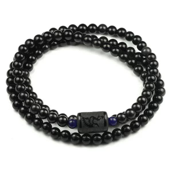 Dragon and Phoenix Obsidian Bracelet Wrap