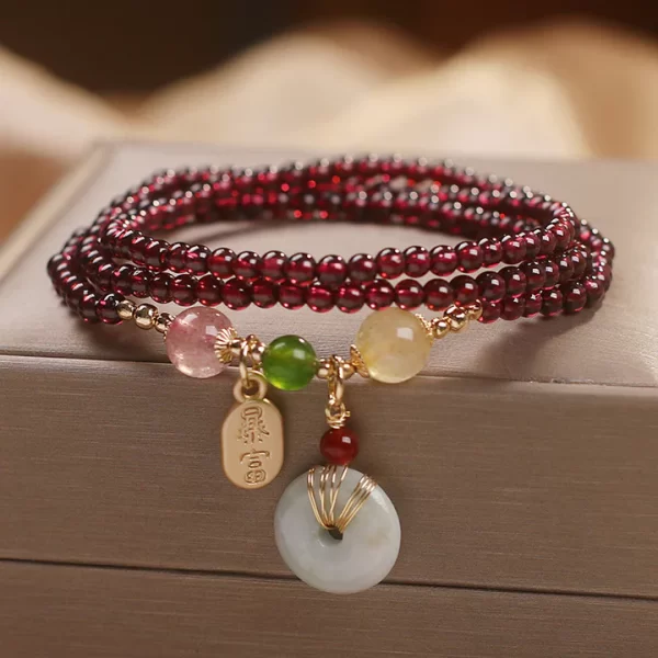 Garnet Triple Wrap Bracelet
