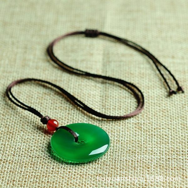 Green Jade Disk Necklace