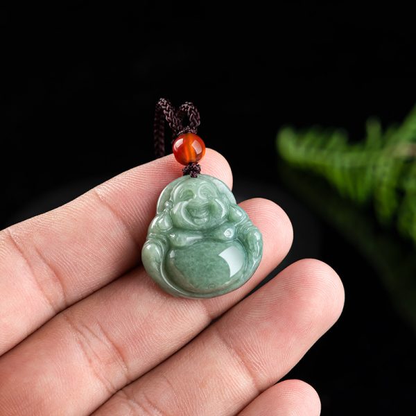 Jade Laughing Buddha Necklace