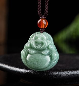 Jade Laughing Buddha Necklace