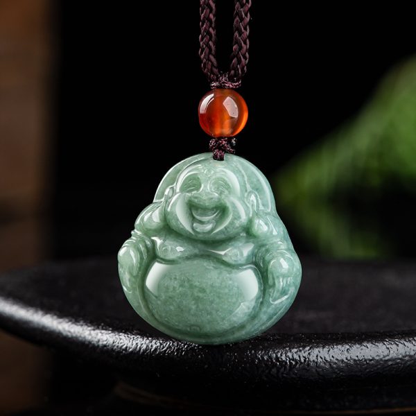 Jade Laughing Buddha Necklace