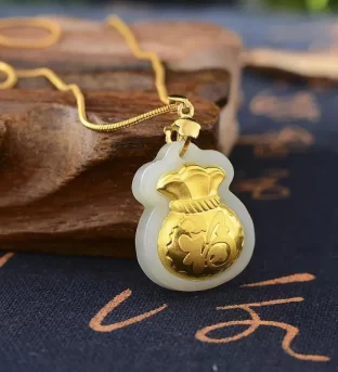 Jade Money Bag Necklace