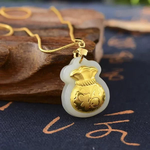 Jade Money Bag Necklace