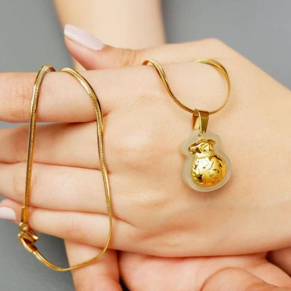 Jade Money Bag Necklace