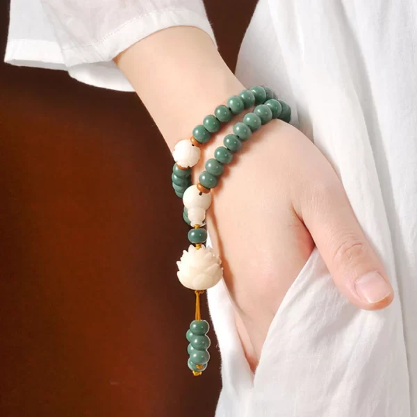 Lotus Cyan Bodhi Seed Bracelet