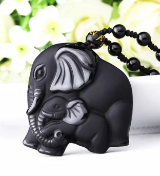 Mom and Baby Elephant Necklace