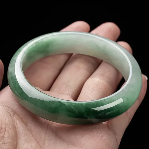 Natural Jade Fortune Blessing Bangle Bracelet