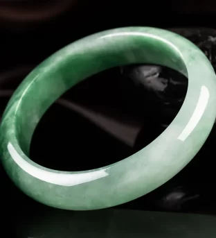 Natural Jade Fortune Blessing Bangle Bracelet