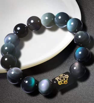 Natural Rainbow Obsidian Positive Transformation Bracelet