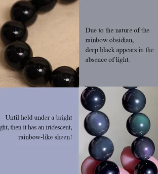 Natural Rainbow Obsidian Positive Transformation Bracelet