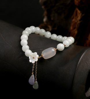 Natural White Jade Luck Bracelet