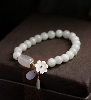 Natural White Jade Luck Bracelet