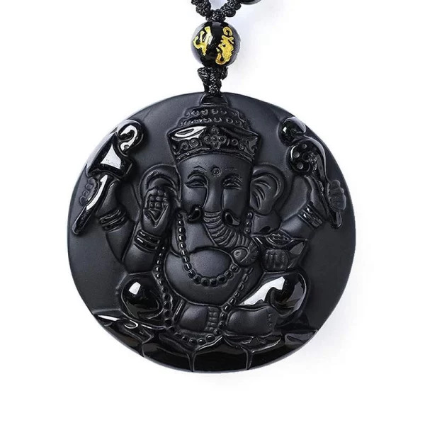 Obsidian Lord Ganesha Pendant