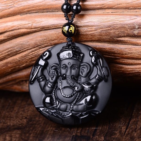 Obsidian Lord Ganesha Pendant